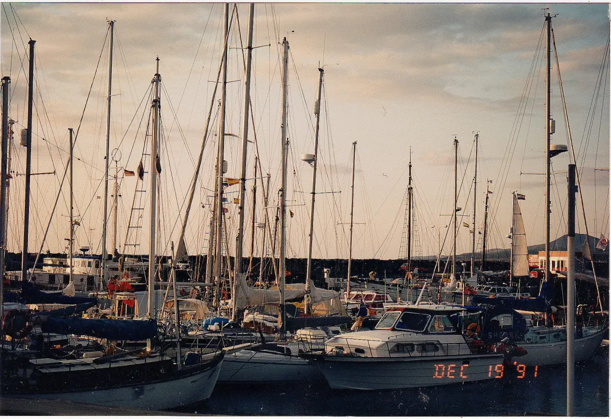 Yachts in the marina of Corralejo