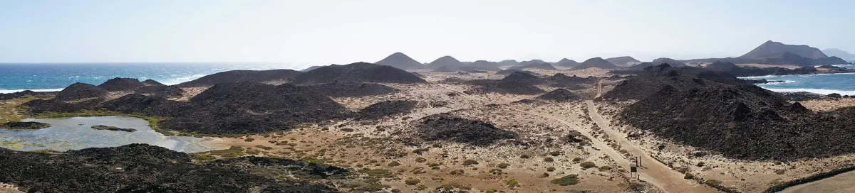 A panorama of Isla de Lobos