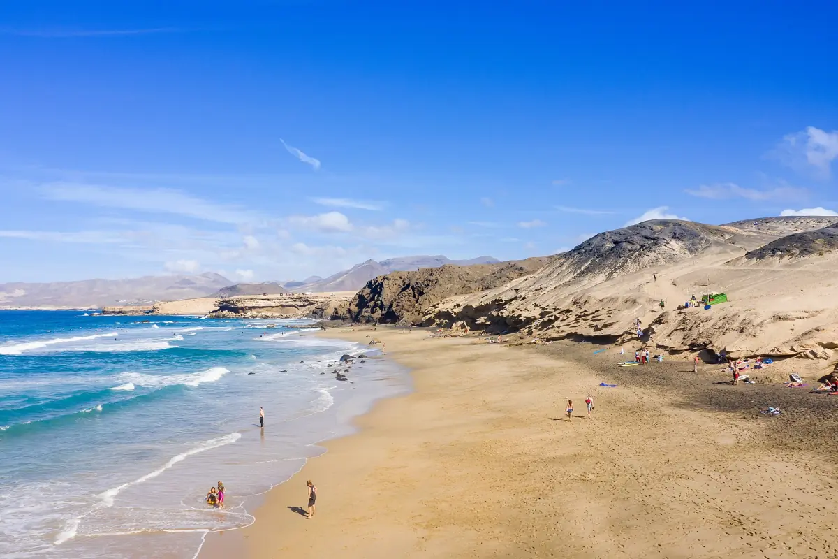 The surf beach of Viejo Rey on the west coast